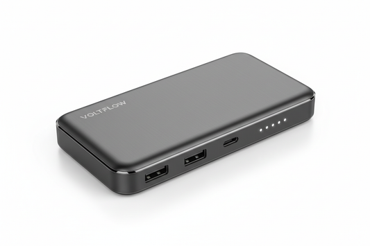 Portable Charger powerbank with USB ports and LED indicator